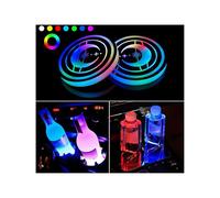 2PCS LED Cup Holder luci per auto,7 colori che cambiano USB di ricarica portabicchieri inserire sottobicchieri,Sottobicchieri per auto a LED,Tazza luminescente Pad Atmosfera interna Lampada Luce