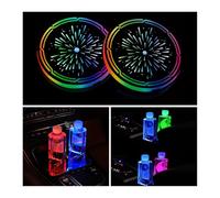 2Pcs LED luci sottobicchieri, 7 colori variabile USB ricaricabile sottobicchieri, sottobicchieri colorati LED, auto sottobicchieri luci, universale LED sottobicchieri auto atmosfera decorazione luce