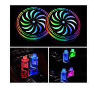 2Pcs LED luci sottobicchieri, 7 colori variabile USB ricaricabile sottobicchieri, sottobicchieri colorati LED, auto sottobicchieri luci, universale LED sottobicchieri auto atmosfera decorazione luce