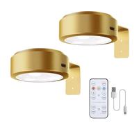 2Pcs LED Picture Lights Remote Control Wireless Rechargeable Wall Decor Light