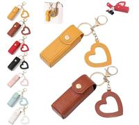 2pcs Lip Oil Keychain - Mirror & Oil 2-In-1, Chapstick Holder, Women Mini Lipstick Case With Keychain (2pcs-D)