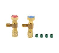 2pcs Liquid Safety Valve R410A R22 Air Conditioning Refrigerant 1/4 "Safety Adapter