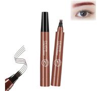 2PCS Long Lasting Beneathk Eyebrow, Beneathk Eyebrow Pen, 4 Tip Microblade Creates Natural Looking Brows Effortlessly, Waterproof Microblading Eyebrow Pencil Contouring Pen (Red Brown)