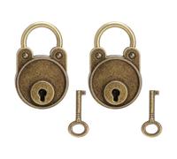 2PCS Lucchetto vintage a forma di orso con chiave lucchetto decorativo vintage in metallo bronzo con chiave retro bear-shaped padlock with key a tutti i tipi di scatole decorative Ideale come regalo