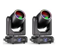 2Pcs Luce a Teste Mobili a LED RGBW da 200W, Luce Spot a Fascio con 7+1 Colori e 11+1 Ruote Gobo 18 Prismi Controllo d-mx512 per Palcoscenico Discoteca Festa Matrimonio Natale Halloween