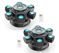 2PCS Luce da Palcoscenico 150W Testa Mobile Beam, RGBW LED Discoteca Effetto Palla Magica con Telecomando Luce da Festa DMX512 Stroboscopico per Halloween KTV DJ Matrimonio