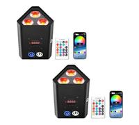 2PCS Luce Par a LED a Batteria da 96W, RGBW+UV 6 in 1, Faretto da Palco Ricaricabile, Luce da Discoteca per Feste con Telecomando/Wireless a 2,4 GHz/APP, Adatta per Palcoscenici Festival Feste Club