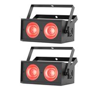 2PCS Luce Par da Palco RGBW da 150W, Mini Faretto Wash a 2 LED COB con Lente da 36° d-mx512(8CH) Master/Slave Attivato dal Sonoro per Feste Matrimoni Teatri Discoteche e DJ