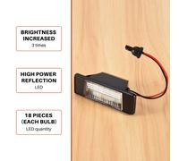 2Pcs Luci Targa Auto 18Leds Plastiche Per Juke Primera Eurowagens