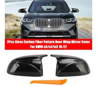 2Pcs Lucido Fibra di Carbonio Modello Specchietto Laterale Cover Per BMW x3/x4/