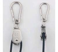 2Pcs M25 Singolo Puleggia Blocco Caricamento 149.5kg Acciaio Inox Corda Cavo