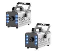 2pcs Macchina del fumo portatile 1000W 6 RGB LED con Telecomando | fumo uniforme 2000CFM, 150ml Tank durata 50min, per palcoscenico Halloween,1.55Kg