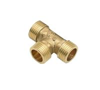 2pcs Male 1/2 3/4 Plumbing T Type Connector Brass G1/2 G3/4 Tee Water Splitter Threaded Connector Pipe Fittings(1I2)