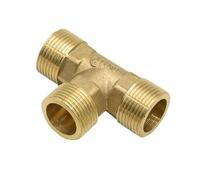 2pcs Male 1/2 3/4 Plumbing T Type Connector Brass G1/2 G3/4 Tee Water Splitter Threaded Connector Pipe Fittings(3I4)