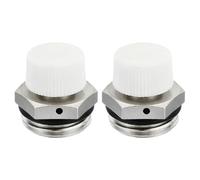 2Pcs Male Thread Nickel Plated Brass Manual Radiator Air Vent Plug Valve Fully Automatic Air Vent Valve Accessory Part(1 4)