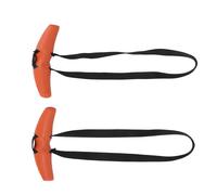 2PCS maniglie sportive in silicone e nylon a forma di corno, per trazioni e allenamenti, arancione