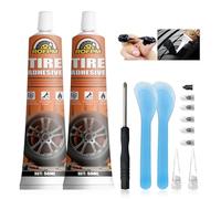 2pcs Mastice per Riparazione Pneumatici, Sigillante Nero per Pneumatici, Kit Riparazione Pneumatici Macchina, Ripara Gomme Auto, Colla Adesive in Gomma, Kit Riparazione Gomme per Bici/Moto/Auto