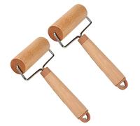2PCS Mattarello Piccolo, Rullo Per Impasto in Legno, Mattarello in Legno Antiaderente Per La Casa, Rotazione a 360 Gradi Rullo Per Argilla Artigianale Multiuso Per Cucina Fondente Panetteria Fai da Te