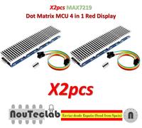 2pcs MAX7219 Dot Matrix Module Microcontroller 4 In One Display with 5P Line Red
