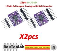 2pcs MCP3424 Digital I2C ADC-4 Channel Conversion Module 2.7V-5.5V High Accuracy