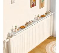 2pcs Mensola Sopra Termosifone, il Design a Griglia non Influisce Sulla Dissipazione del Calore, Materiale in Ferro, Senza Foratura per Soggiorno/Cucina/Bagno(White,40x12cm/16x4.7in)