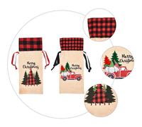 2Pcs Merry Christmas Wine Bottle Bag Party Table Decor Gift Wine Set
