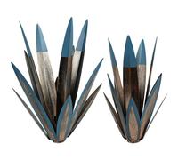 2pcs Metal Agave Plants Decor da esterno 16 e 13 - Luci da giardino solare, cambiamento impermeabile a 7 colori - Tequila Agave Yard Art Metal Yard Art