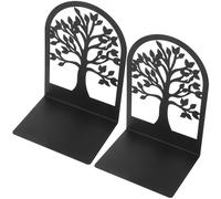 2pcs Metal Bookends per libri pesanti Hollow-Out Metal Bookend Book Bookend