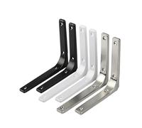 2Pcs Metal Wall Mounted Floating Brace Shelf Triangle Bracket, 75-400MM For Living Room, Bedroom, Kitchen, Balcony Decorative Adatto per garage e bagni(Black 50x50mm)