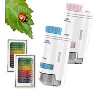 2pcs Microscopio Tascabile Per Bambini, Mini Microscopio Bambini, 80x-120x Mini Tascabile Con Luce Led, Set Educativo Con 2 Microscopi E 2 Set Di 12 Campioni (2pcs)