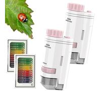 2pcs Microscopio Tascabile Per Bambini, Mini Microscopio Bambini, 80x-120x Mini Tascabile Con Luce Led, Set Educativo Con 2 Microscopi E 2 Set Di 12 Campioni (Rosso*2pcs)