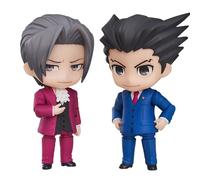 2pcs Miles Edgeworth e Phoenix Wright Figure 10 cm Parti intercambiabili e action figure mobili statua collezioni di decorazioni desktop