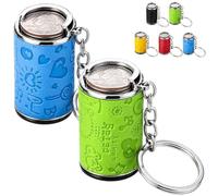 2PCS Mini Coin Storage Keychain, 2-in-1 Portable Coin Holder,Loose Change Container with Secure Snap Closure,Portable Pocket Coins Holder with Fidget Stress Relief,for Daily Carry Satisfying (F)
