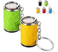 2PCS Mini Coin Storage Keychain, 2-in-1 Portable Coin Holder,Loose Change Container with Secure Snap Closure,Portable Pocket Coins Holder with Fidget Stress Relief,for Daily Carry Satisfying (C)