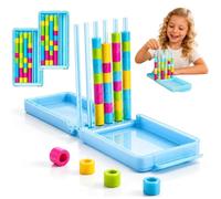 2Pcs Mini Color Stack Challenge, gioco portatile del cervello di colore | Gioco di abbinamento impilabile con 40 anelli, pila logica e puzzle fidget per adulti, bambini, notte di gioco in famiglia