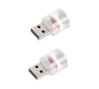 2pcs Mini In-line Small Nightlight Led Car Usb Atmosphere Light red