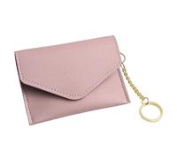 2pcs Mini Women's Ultra Thin Card Holder Wallet with Keychain PU Leather Hasp Case Business Cover Lady Coin Money Pouch(Light Purple)