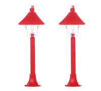 2PCS Miniatura Nero Luce di Via Modello Per La Decorazione Delle Case Delle Bambole E Disegni Paesaggio Lampada Stradale Per Giardino Scena Bambole Illuminazione