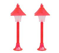 2PCS Miniatura Nero Luce di Via Modello Per La Decorazione Delle Case Delle Bambole E Disegni Paesaggio Lampada Stradale Per Giardino Scena Bambole Illuminazione