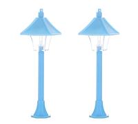 2PCS Miniatura Nero Luce di Via Modello Per La Decorazione Delle Case Delle Bambole E Disegni Paesaggio Lampada Stradale Per Giardino Scena Bambole Illuminazione