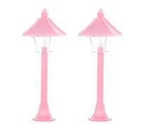 2PCS Miniatura Nero Luce di Via Modello Per La Decorazione Delle Case Delle Bambole E Disegni Paesaggio Lampada Stradale Per Giardino Scena Bambole Illuminazione