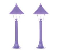 2PCS Miniatura Nero Luce di Via Modello Per Le Case Delle Bambole Decorazione E Paesaggio Disegni Lampione Stradale Per La Scena Del Giardino Case Delle