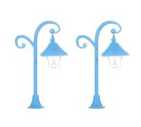 2PCS Modello In Miniatura Nero Luce Di Via Per La Decorazione Delle Case Delle Bambole E Disegni Paesaggio Lampione Stradale Per Scena Giard