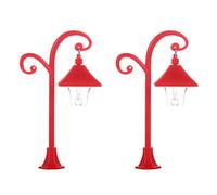 2PCS Modello In Miniatura Nero Luce Di Via Per La Decorazione Delle Case Delle Bambole E Disegni Paesaggio Lampione Stradale Per Scena Giard