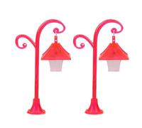 2PCS Modello In Miniatura Nero Luce Di Via Per La Decorazione Delle Case Delle Bambole E Disegni Paesaggio Lampione Stradale Per Scena Giard