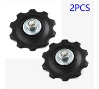 2Pcs MTB Bicicletta Deragliatore Posteriore Plastica Ruote 6-7 Velocità Guida