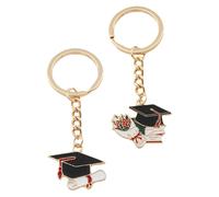 2Pcs Multi Color Zinc Alloy Graduation Key Rings Reusable Keychain Pendant