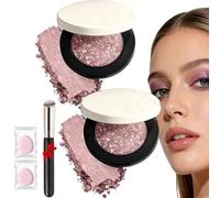 2Pcs Multicolor Metallic Eyeshadow,Buildable, Shimmering Metallic Eyeshadow,Smudge-Proof,High Pigment Waterproof Monochrome Eyeshadows (Rose Gold, L1105)