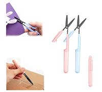 2Pcs Multifunctional Deformation Scissors, Pen Style Compact Twiggy Scissors with Cover, Folding Scissors Pen, Portable Paper Cutting Tool for Home, School, DIY Crafts.