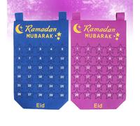 2PCS Musulmano Eid Conto alla Rovescia Calendario Appeso Mubarak Appeso